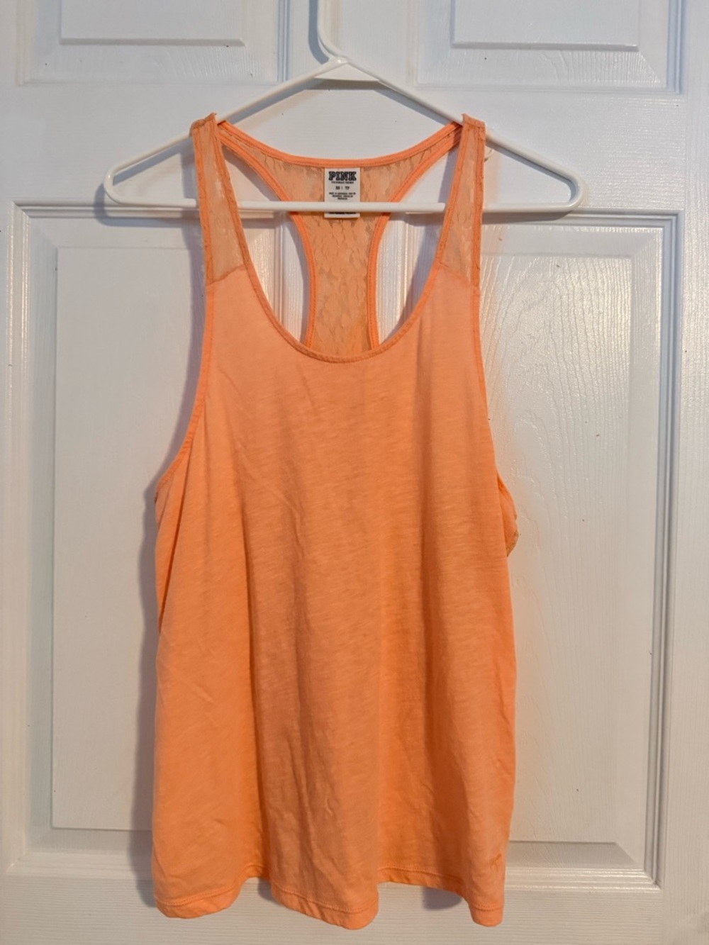 Women’s Victoria's Secret PINK Peach Lace-Back Racerback Tank Size XS